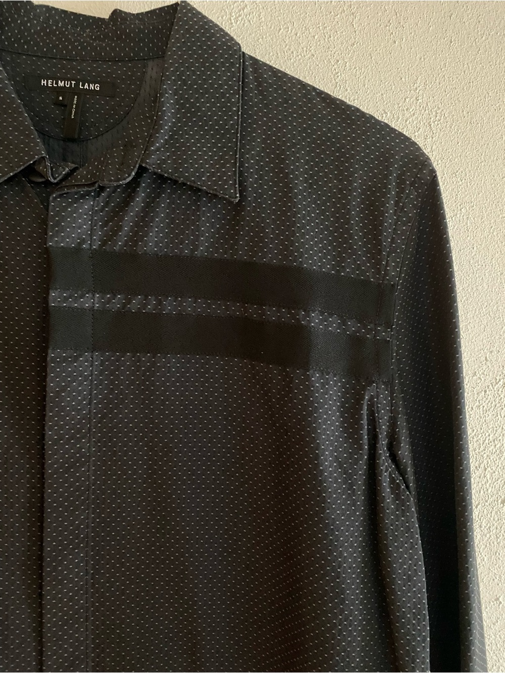 Helmut Lang Men’s Black Microdot Long Sleeve Shirt